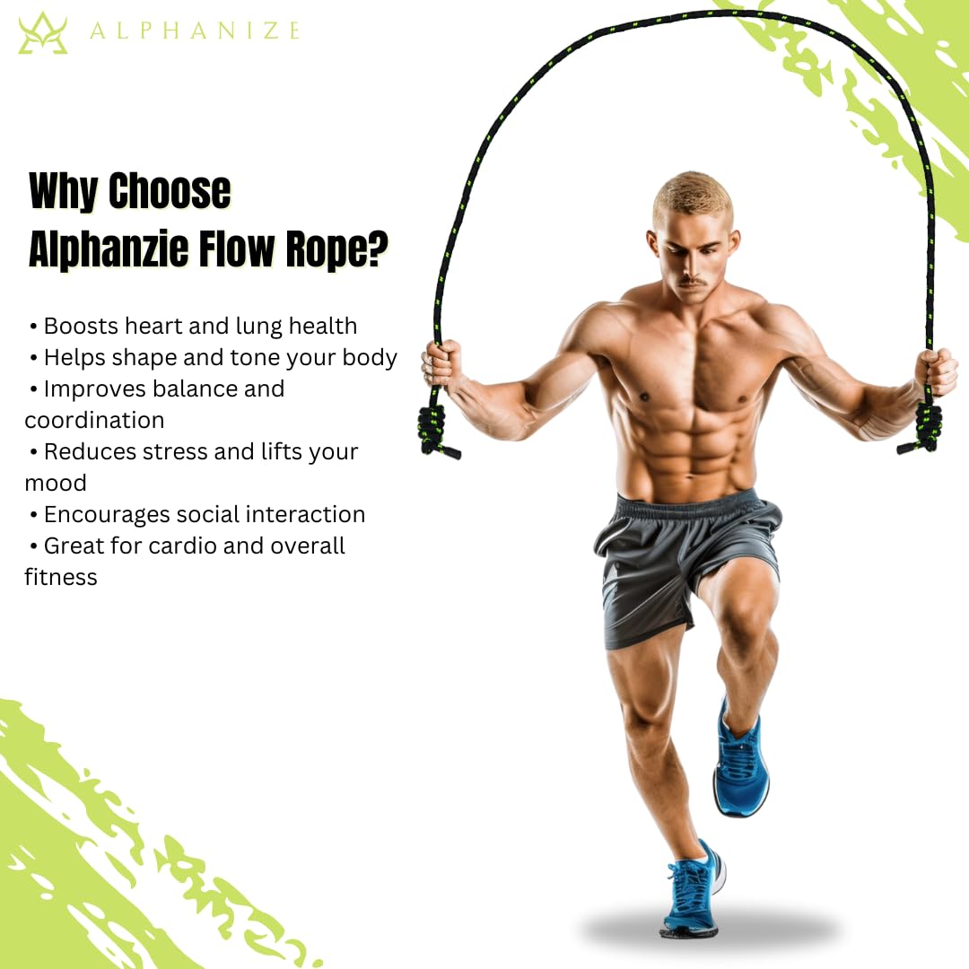 ALPHANIZE Flow Rope Exercise Jump Ropes for Home Gym Cardio