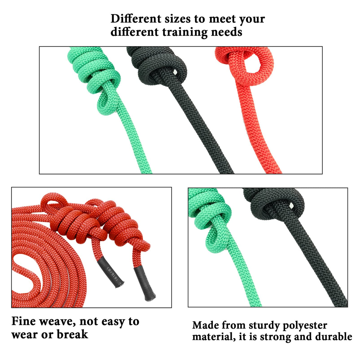 3 Pcs Flow Fitness Training Ropes  for Men &amp; Women - 9 ft