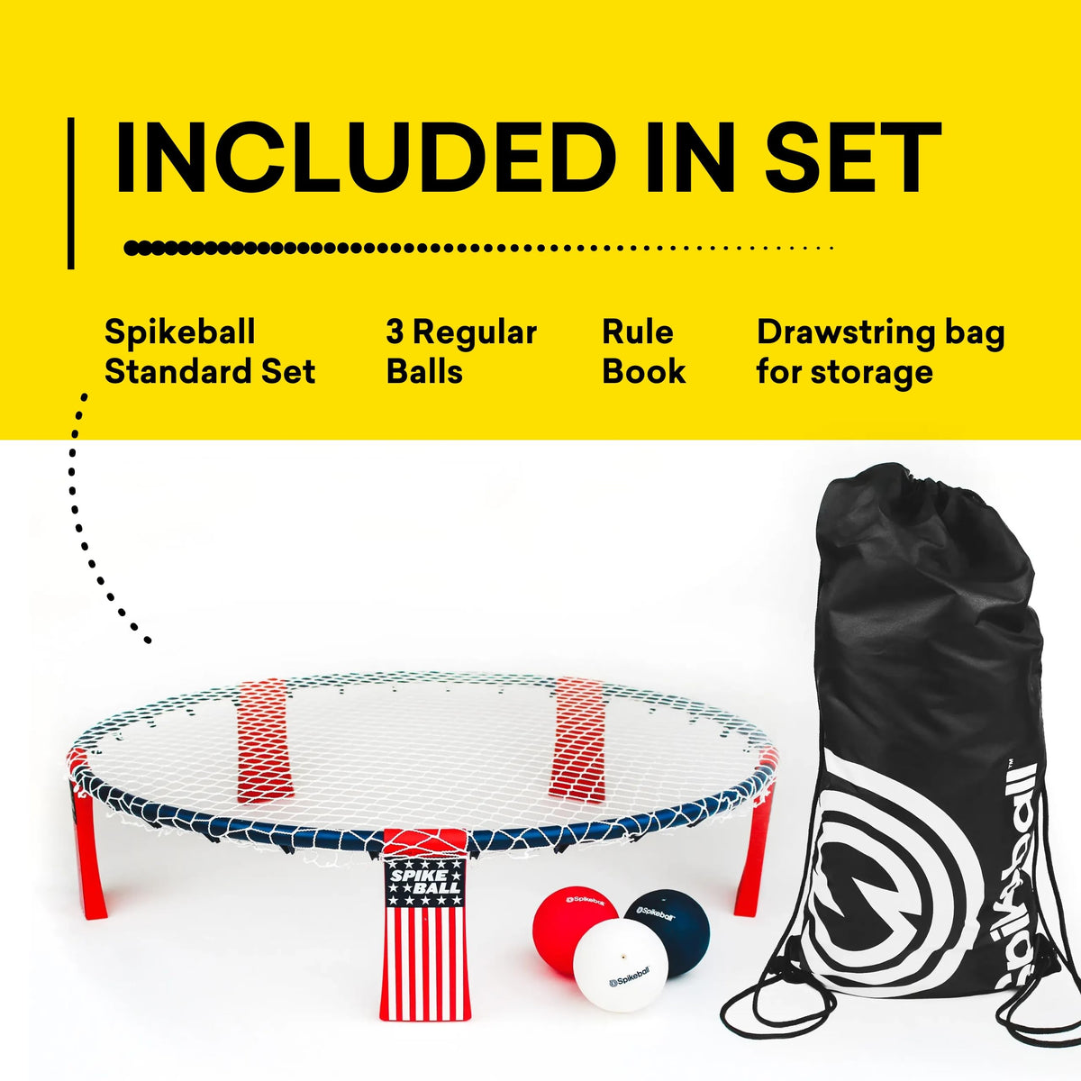 Spikeball Red, White, and Blue Standard 3 Ball Kit