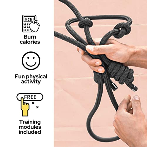 OCTOMOVES Flow Rope Exercise With Training Modules – Black